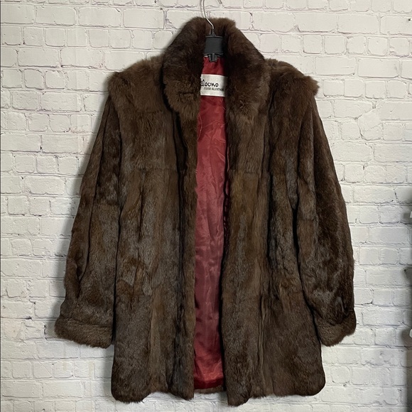 Wilson Jackets & Blazers - Wilson Suede & leather  Vintage 1990s  Dark Brown Rabbit Fur Coat Size: Medium